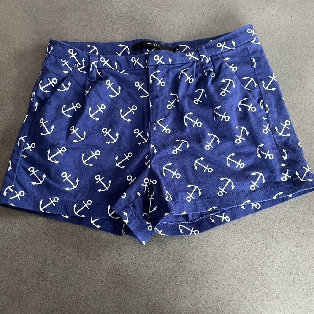 Harper nautical anchor novelty print shorts